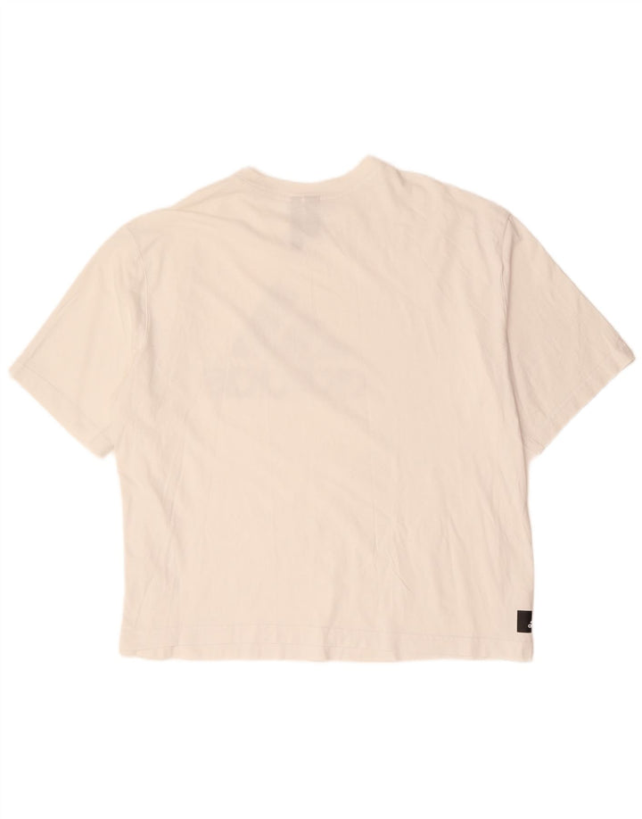 ADIDAS Womens Oversized Graphic T-Shirt Top UK 20/22 XL White Cotton