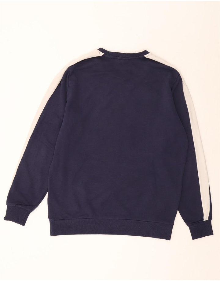 PUMA Mens Sweatshirt Jumper Medium Navy Blue Colourblock Cotton