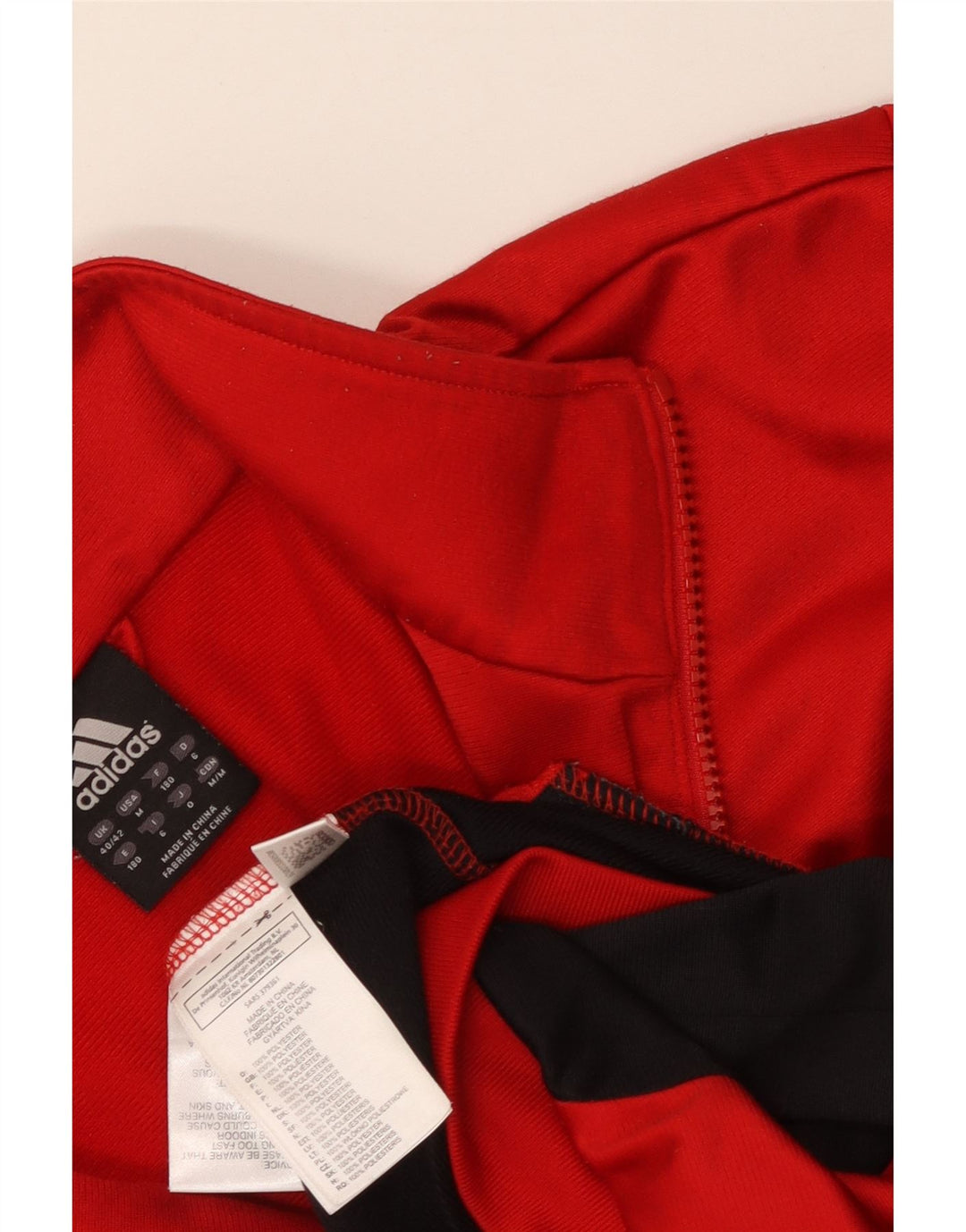 ADIDAS Mens Tracksuit Top Jacket UK 40/42 Medium Red Colourblock Polyester