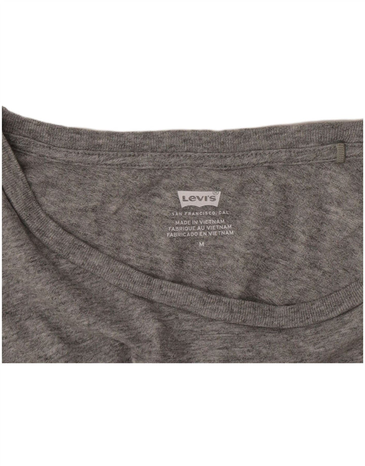 Levi's Womens Graphic T-Shirt Top UK 14 Medium Grey Flecked