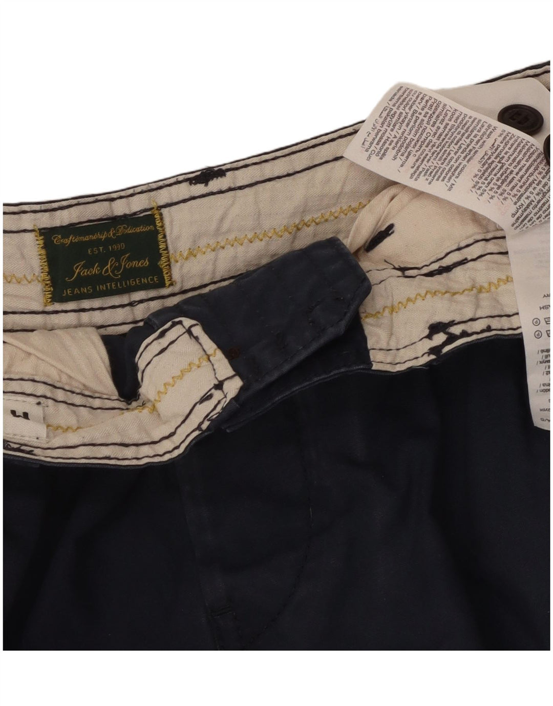 Jack & Jones Mens Comfort Fit Cargo Shorts Medium W34 Navy Blue Cotton