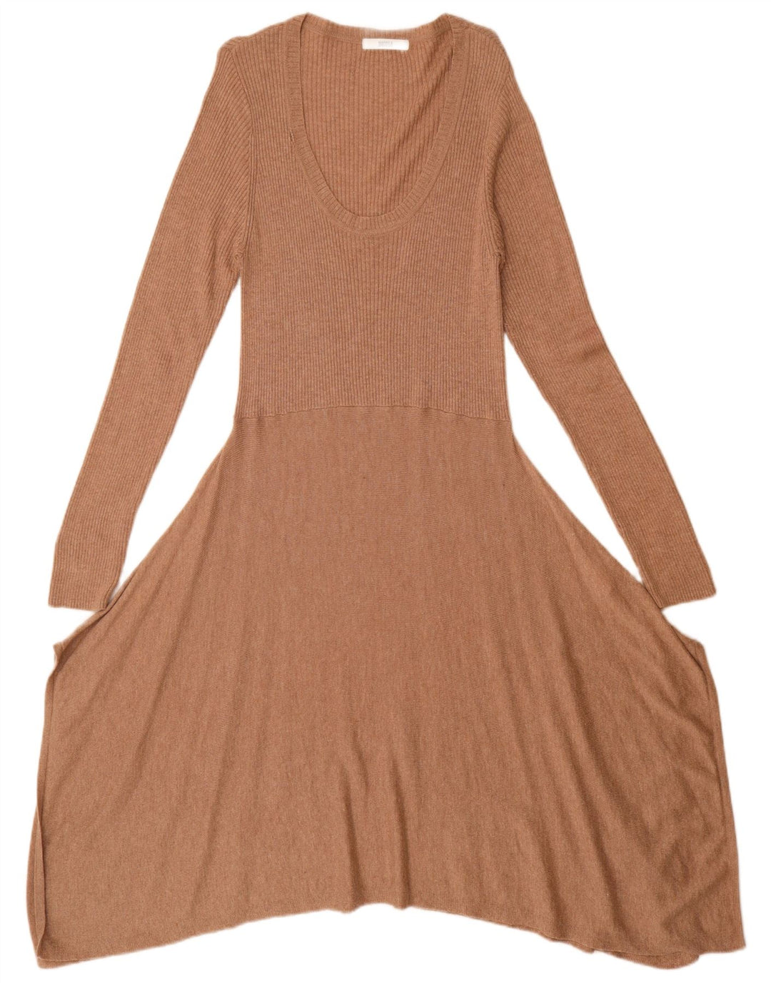 Marks & Spencer Womens Jumper Dress UK 14 Medium Brown Viscose