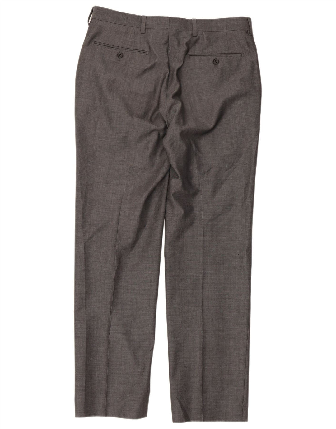 Marks & Spencer Mens Straight Suit Trousers W32 L31 Grey Wool