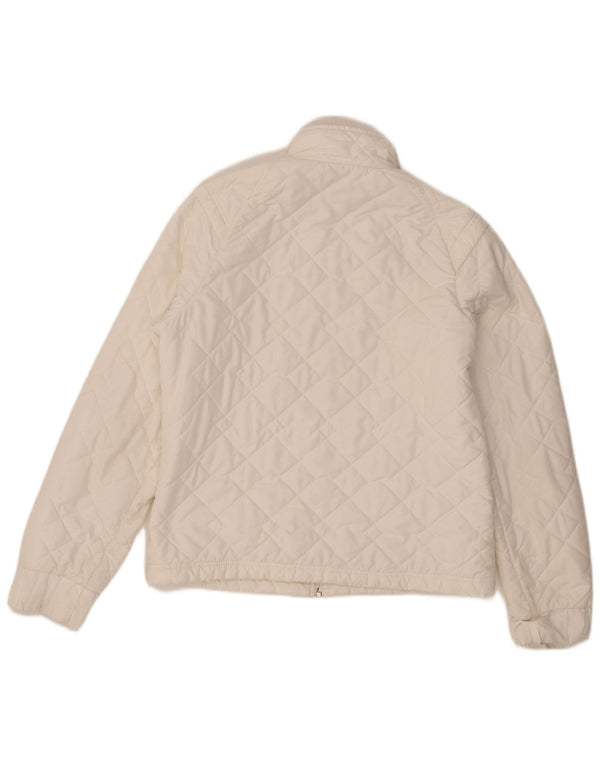 Adidas Womens Quilted Jacket UK 14 Medium White Polyester