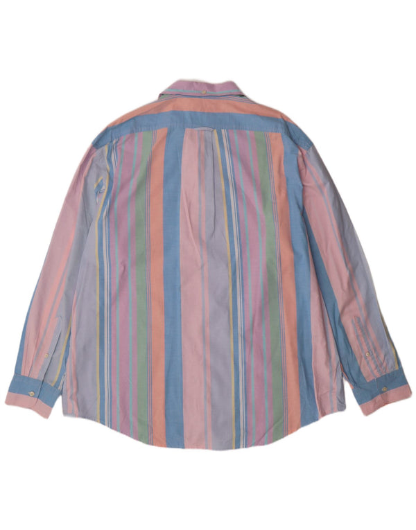 IZOD Mens Relaxed Classics Shirt 2XL Multicoloured Striped Cotton