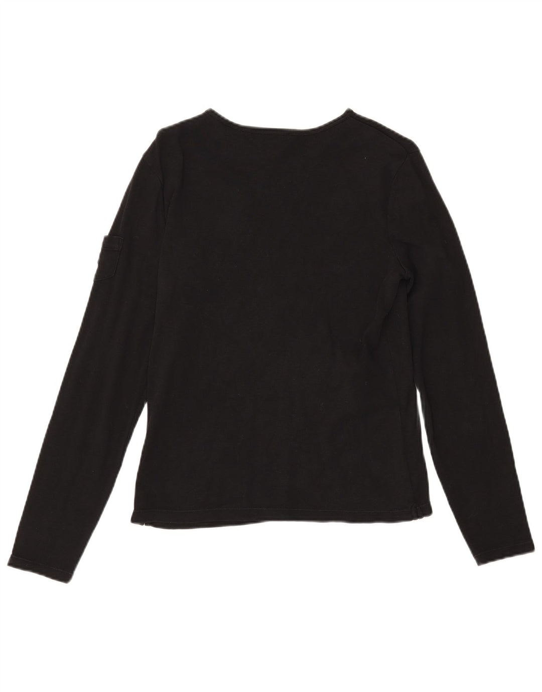 Ralph Lauren Womens Top Long Sleeve UK 14 Medium Black Cotton