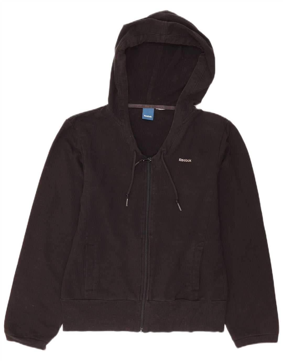 Reebok Womens Zip Hoodie Sweater UK 12 Medium Black