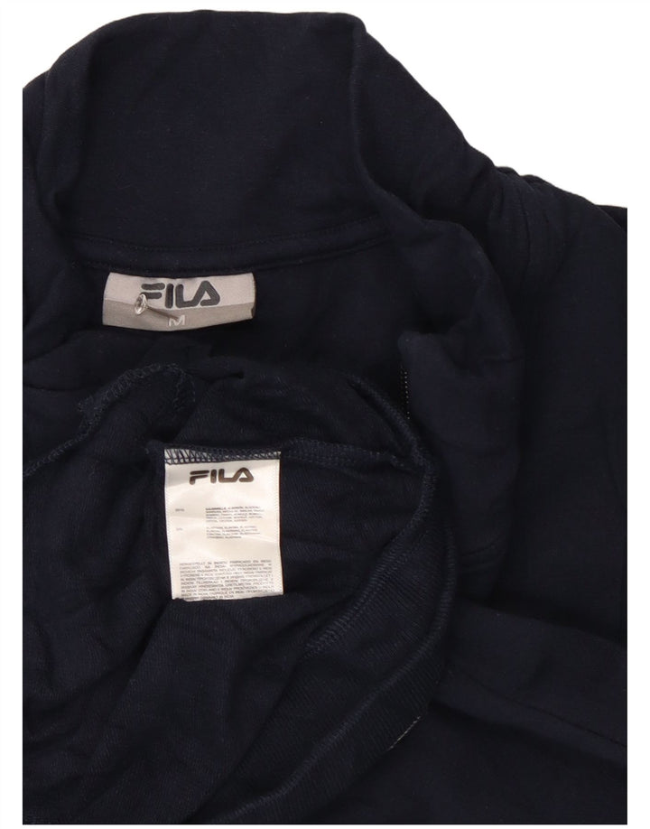 Fila Mens Tracksuit Top Jacket Medium Navy Blue Colourblock Cotton