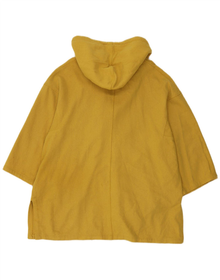 Marella Womens Hooded Oversized Double Breasted Coat UK 10 Small Yellow
