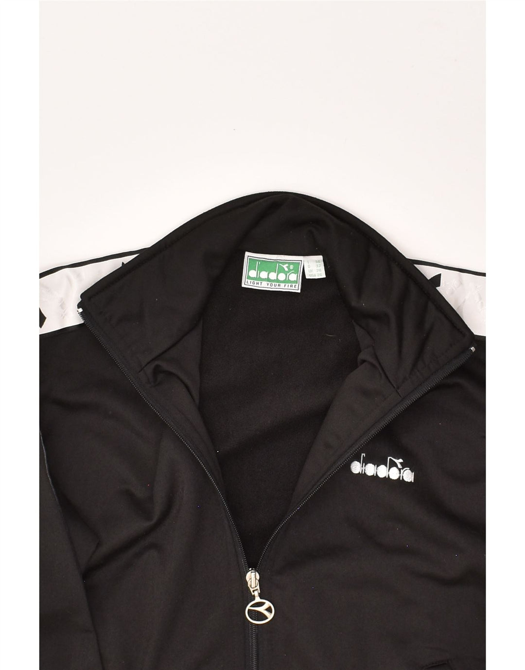 DIADORA Boys Tracksuit Top Jacket  9-10 Years Black Polyester | Vintage Diadora | Thrift | Second-Hand Diadora | Used Clothing | Messina Hembry 