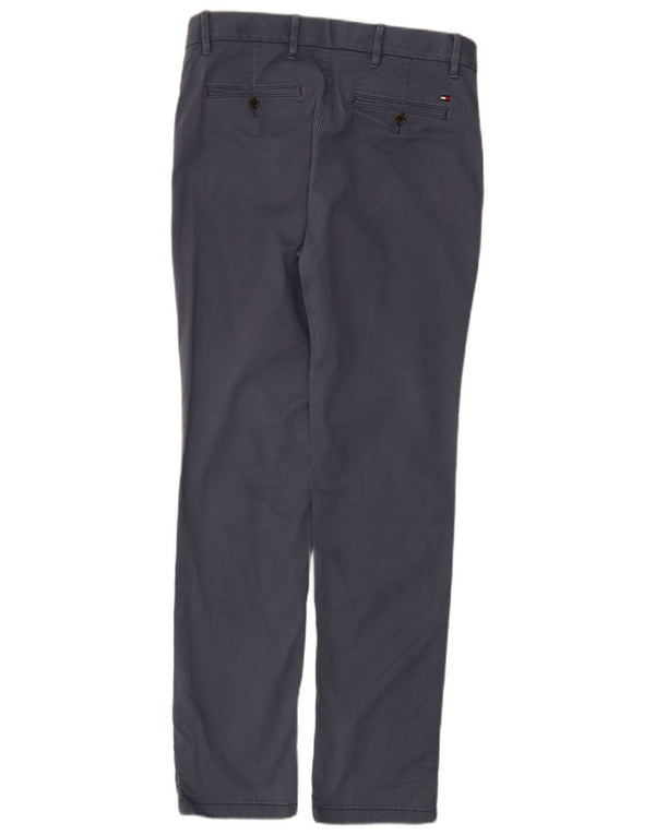 Tommy Hilfiger Mens Slim Chino Trousers W31 L32 Navy Blue Cotton