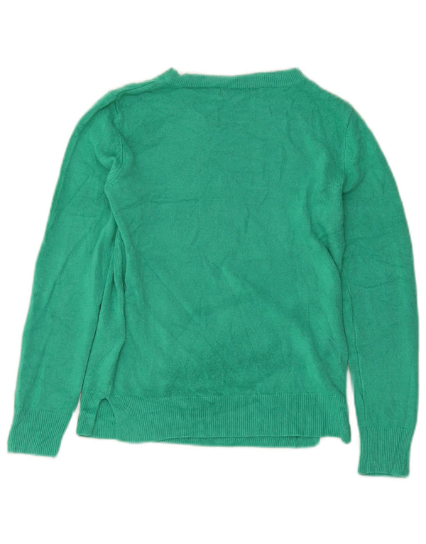 Marks & Spencer Womens Crop Boat Neck Jumper Sweater UK 8 Small Green