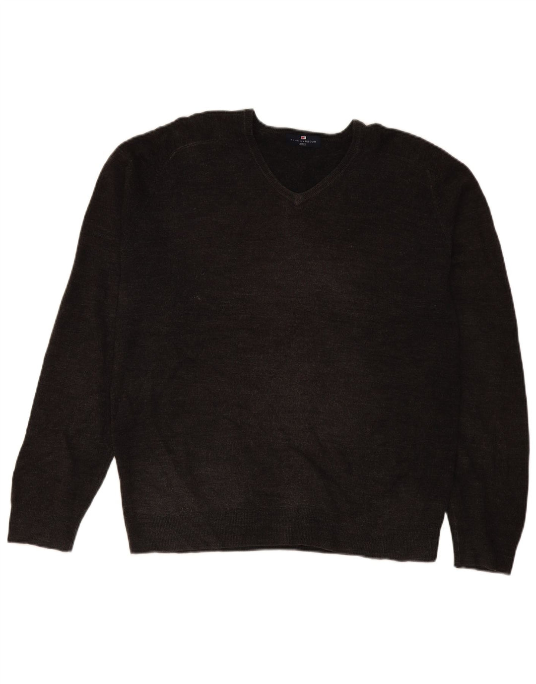 Marks & Spencer Mens V-Neck Jumper Sweater Large Grey Acrylic