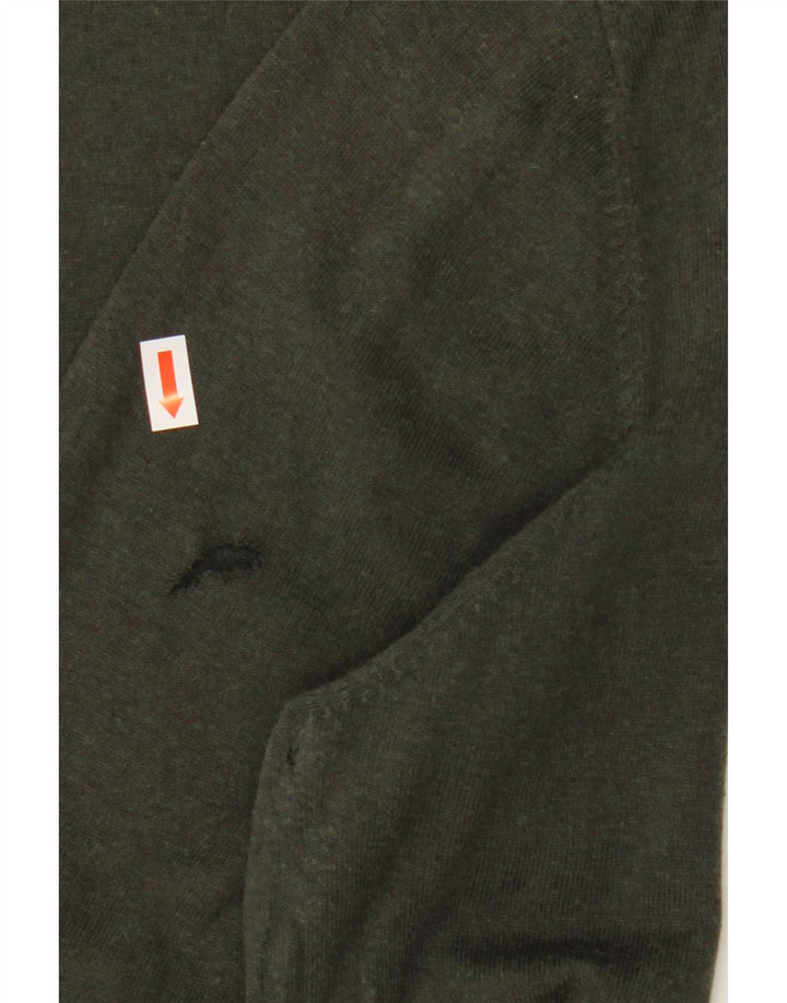 MASSIMO DUTTI Mens Crew Neck Jumper Sweater Large Khaki Cotton