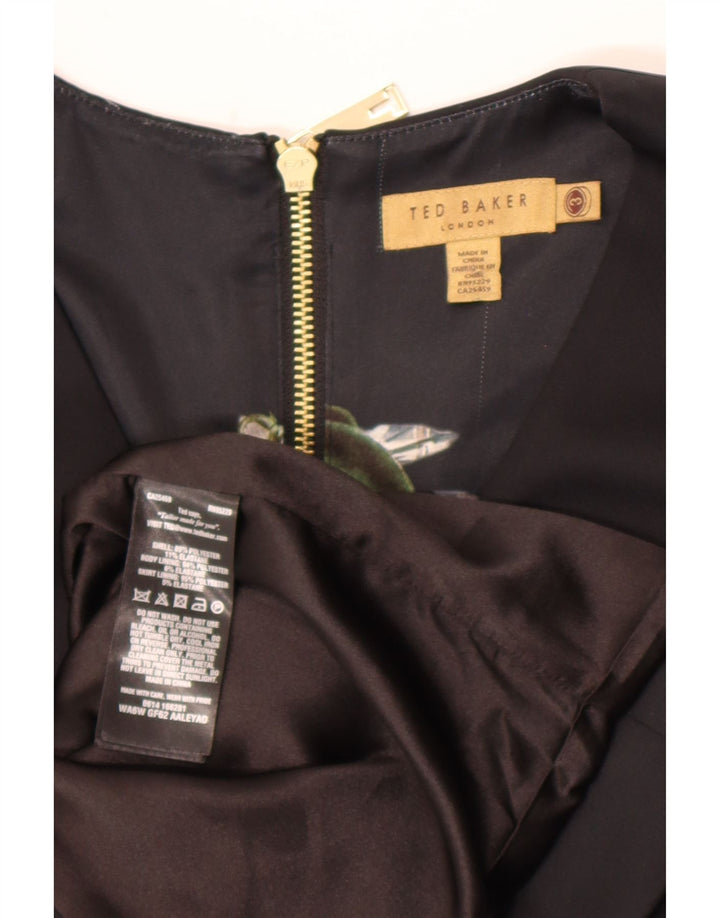 Ted Baker Womens Sleeveless Bodycon Dress Size 3 Medium Black Polyester