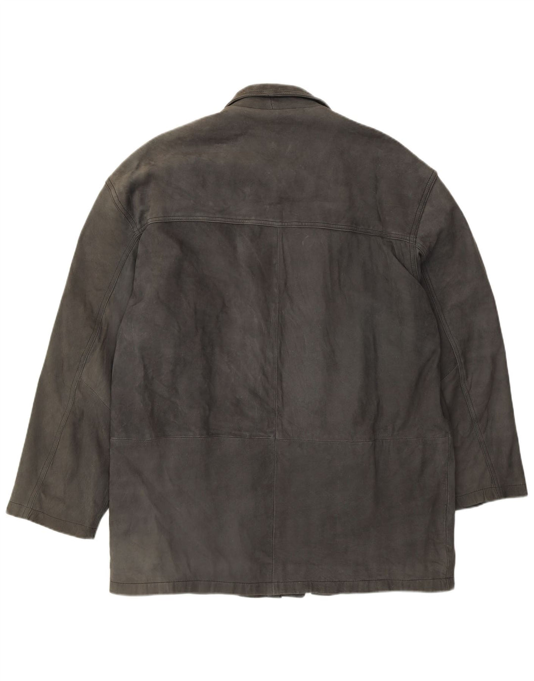 L.Lambertazzi Mens Leather Jacket UK 40 Large Grey Leather