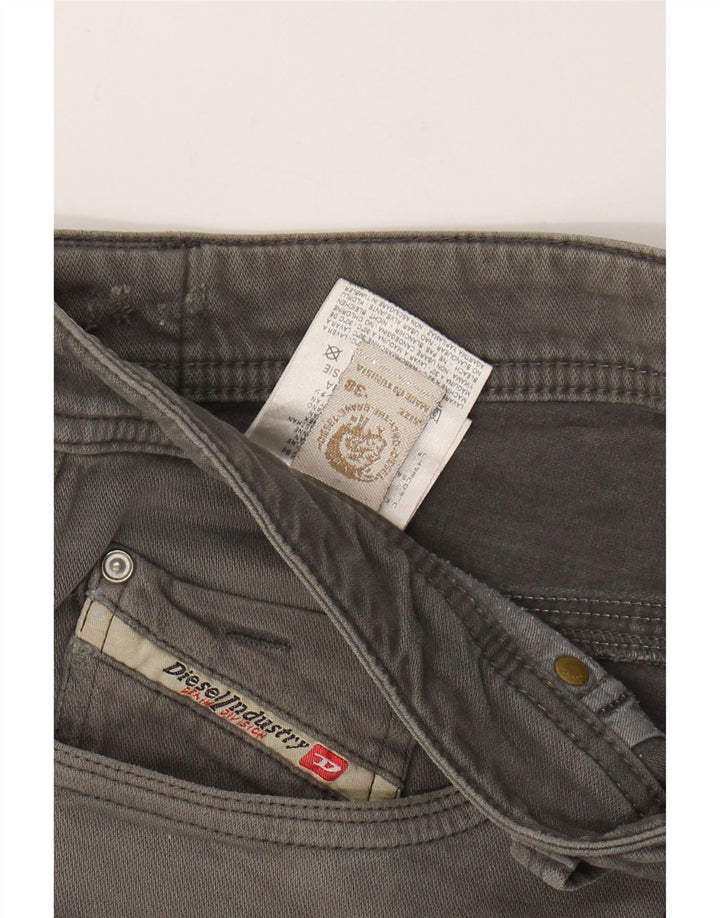 Diesel Mens Straight Casual Trousers W38 L34 Grey Cotton