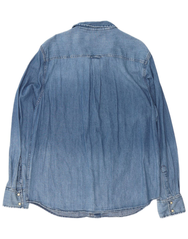 SUPERDRY Mens Denim Shirt 2XL Blue Cotton