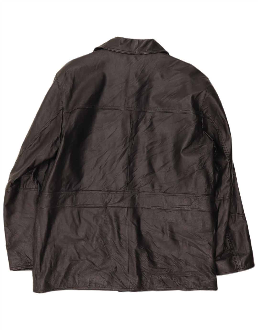 VALENT Mens Leather Jacket UK 44 2XL Black Leather