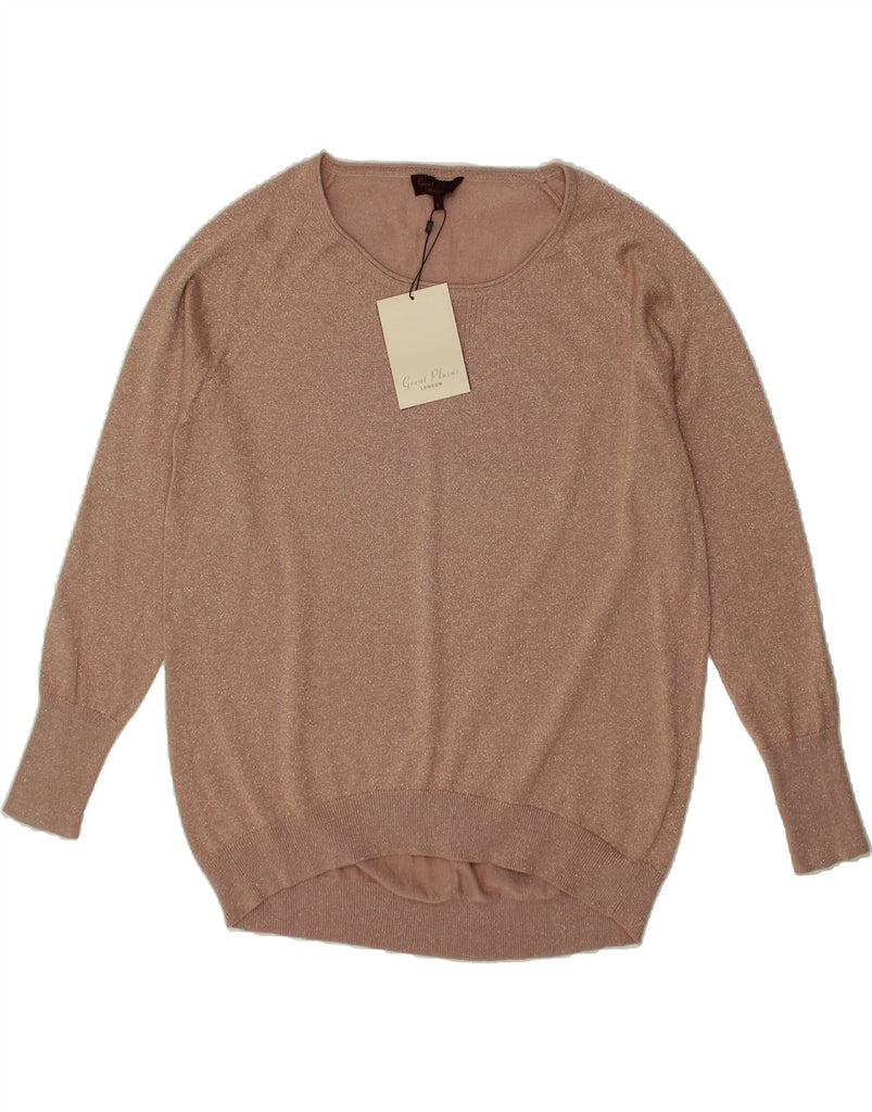 GREAT PLAINS Womens Boat Neck Jumper Sweater UK 16 Large Pink Cotton Vintage Great Plains and Second-Hand Great Plains from Messina Hembry 