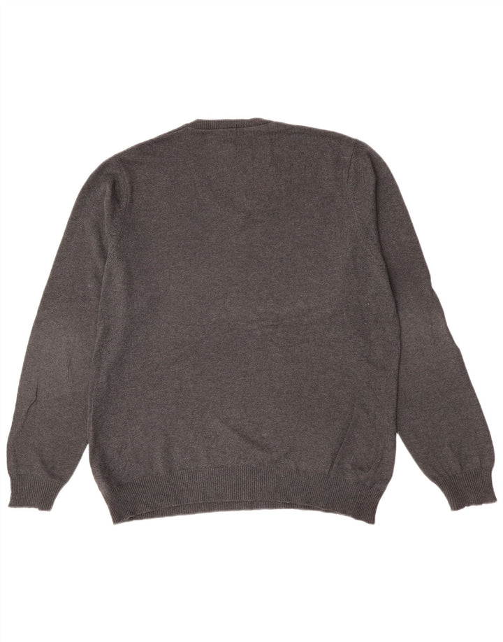 Marks & Spencer Mens Regular Fit V-Neck Jumper Sweater Medium Grey Flecked