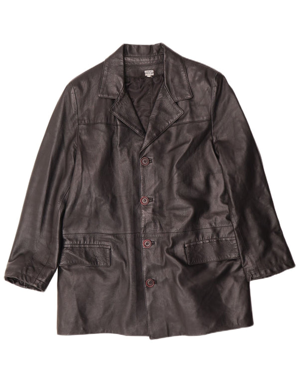 Vintage Mens Leather Jacket UK 38 Medium Black Leather Classic