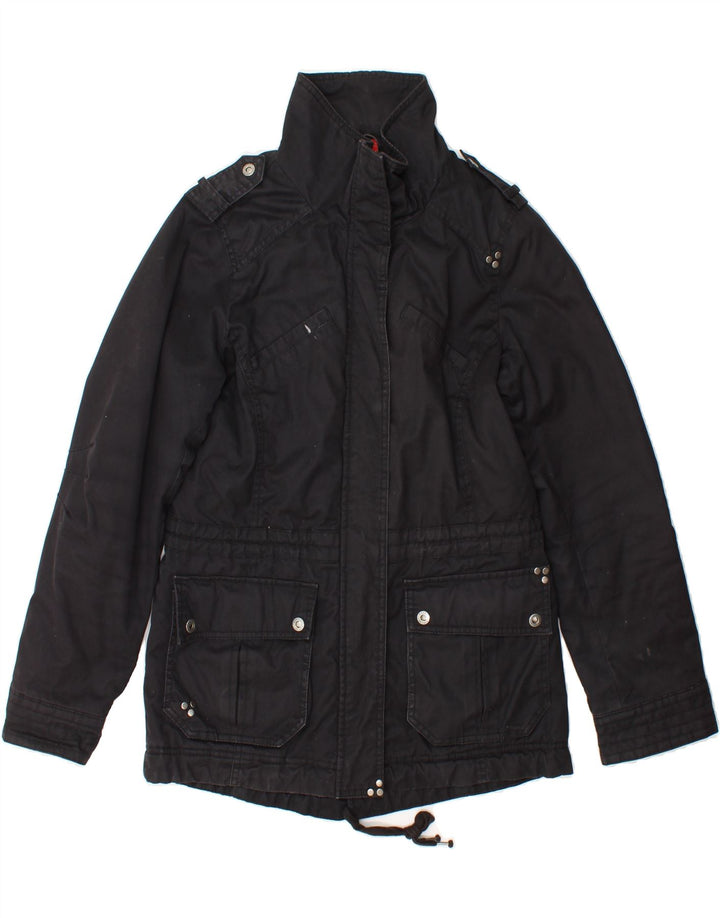 ESPRIT Womens Military Jacket UK 6 XS Black Cotton Vintage Esprit and Second-Hand Esprit from Messina Hembry 