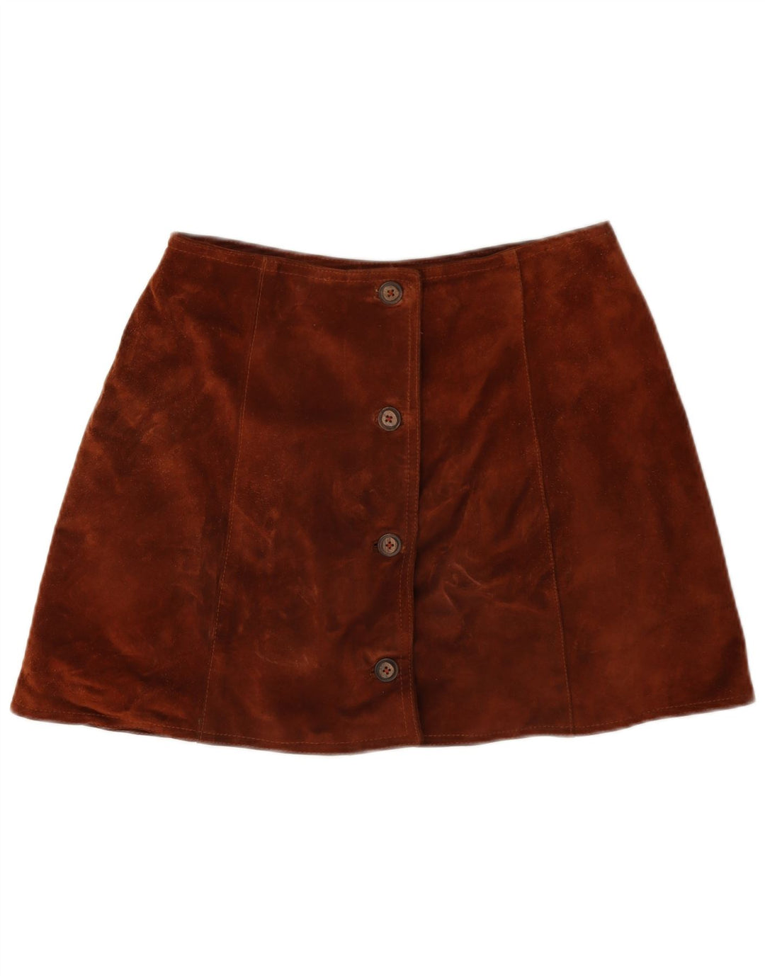 Vintage Womens Suede Mini Skirt W28 Medium Brown