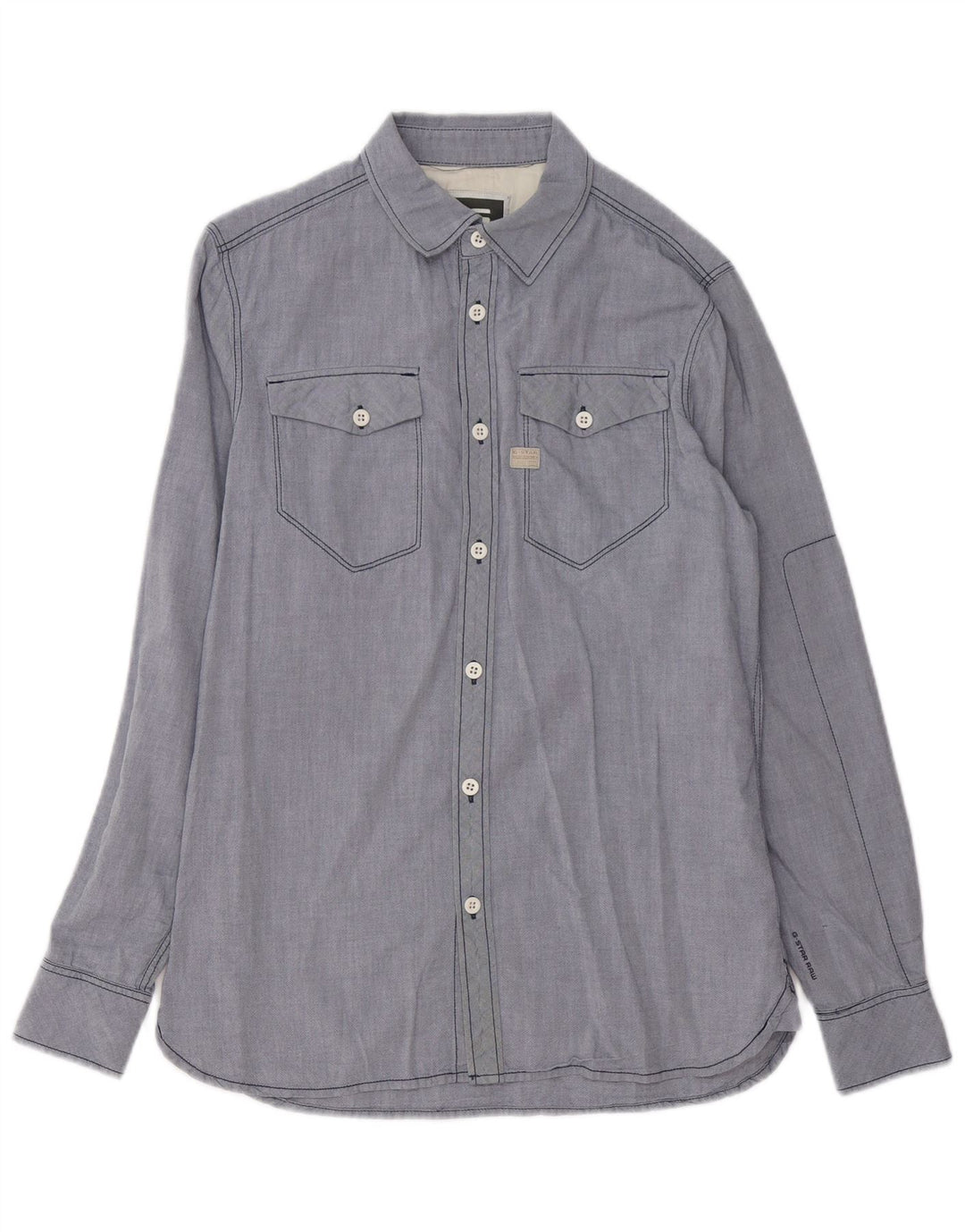 G-STAR Mens Shirt Medium Blue Cotton