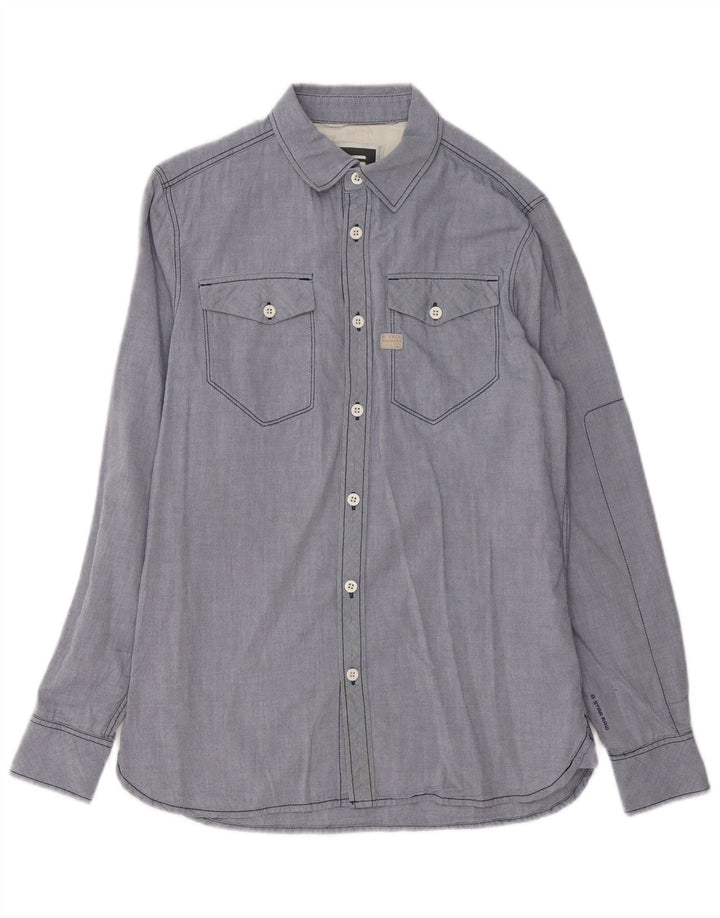 G-STAR Mens Shirt Medium Blue Cotton