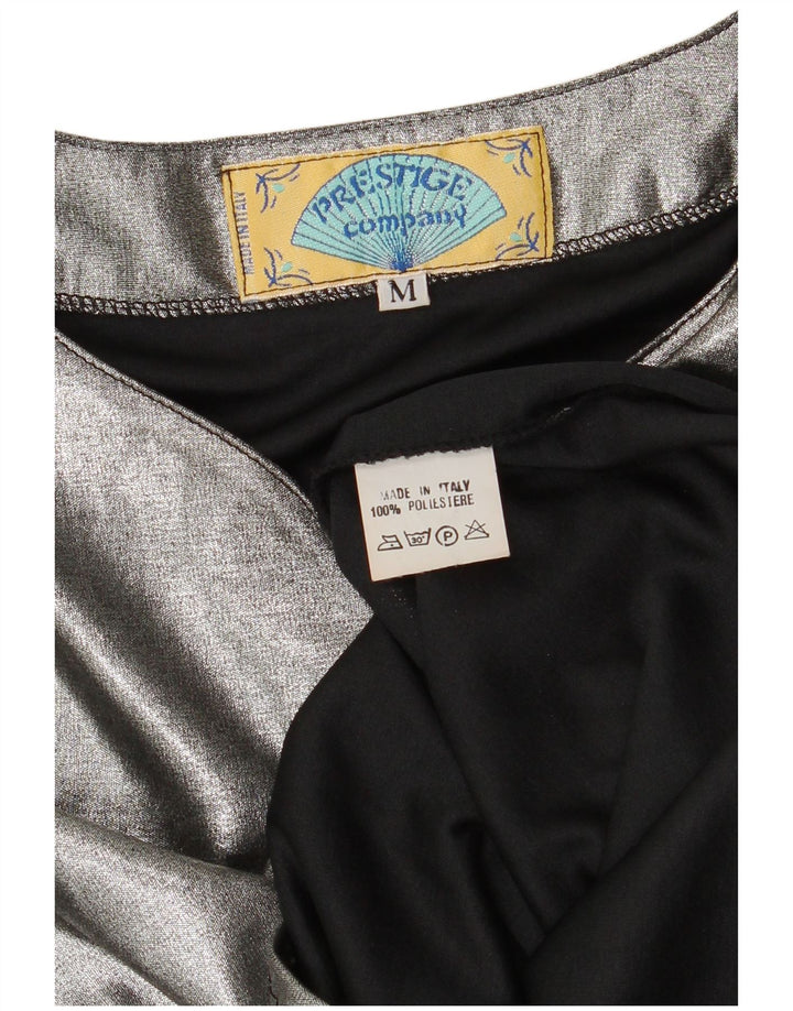 Prestige Womens Long Sleeve Blouse Top UK 12 Medium Silver Polyester