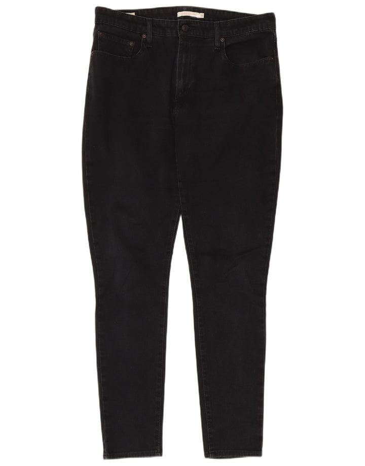 LEVI'S Womens 721 High Rise Skinny Jeans W33 L32 Black Cotton
