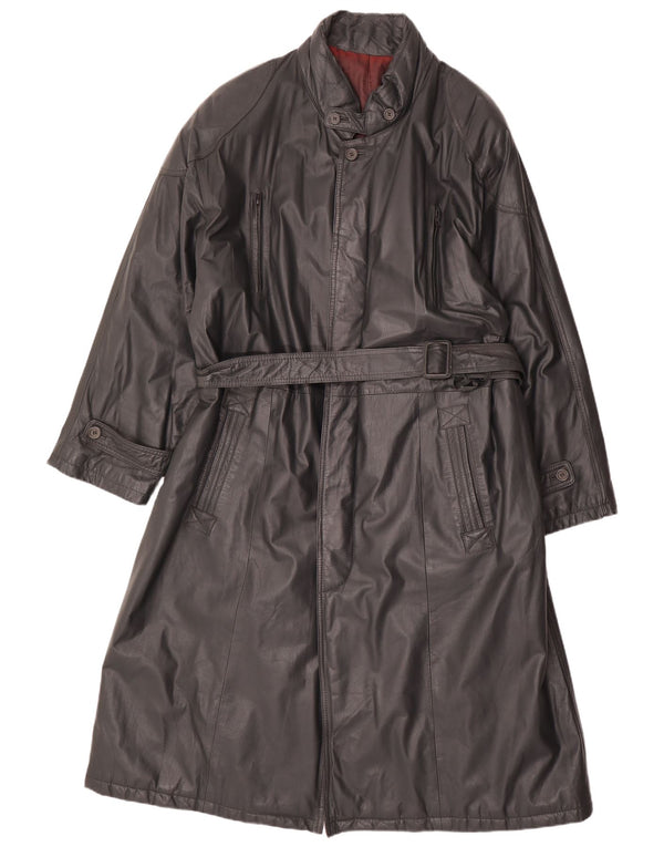 Montes Mens Leather Coat IT 56 3XL Black Leather