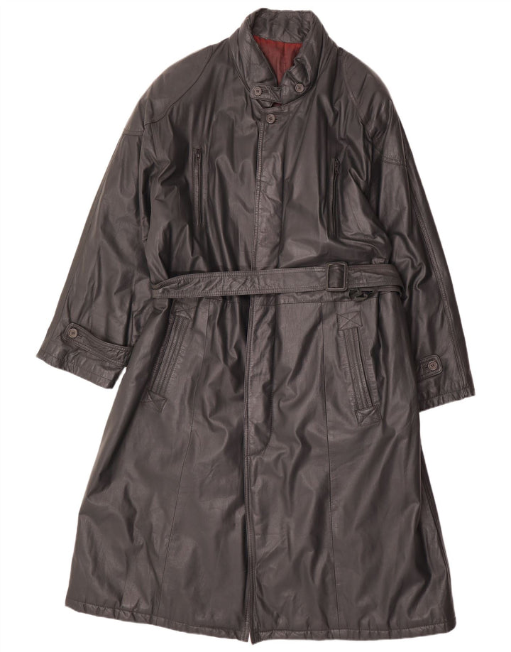Montes Mens Leather Coat IT 56 3XL Black Leather