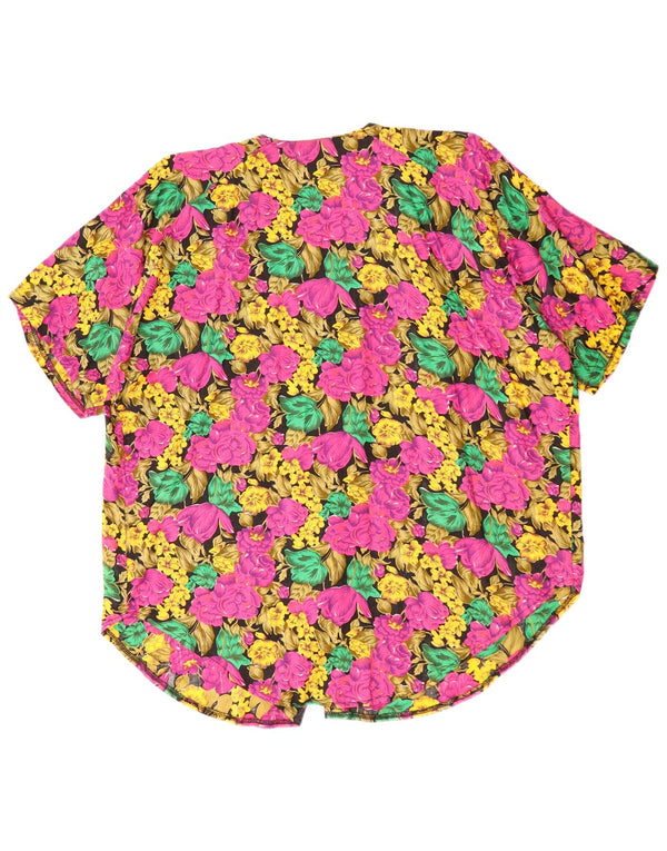 VINTAGE Womens Oversized Shirt Blouse UK 22 3XL Multicoloured Floral