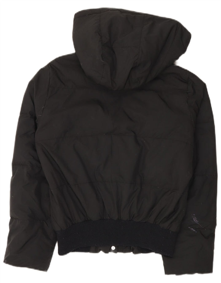 ADIDAS Womens Oversized Hooded Padded Jacket UK 10 Small  Black Polyester