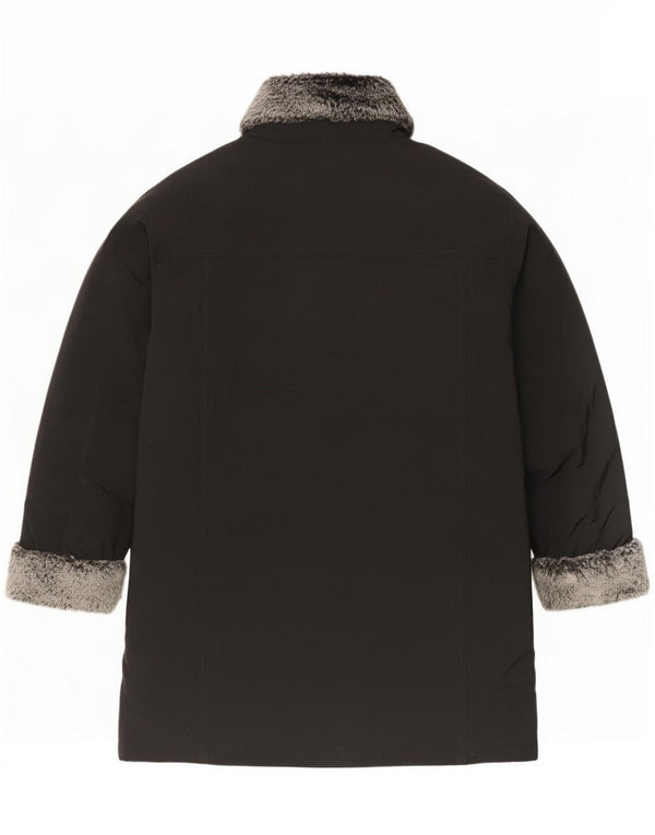 Marks & Spencer Womens Oversized Padded Jacket UK 16 Large Black Acrylic