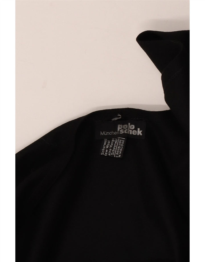 Vintage Womens Asymmetric Poncho Jumper One Size Black Wool