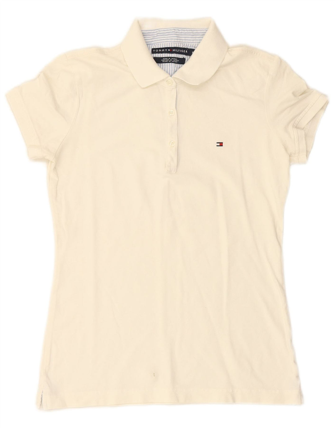 TOMMY HILFIGER Womens Polo Shirt UK 14 Medium White