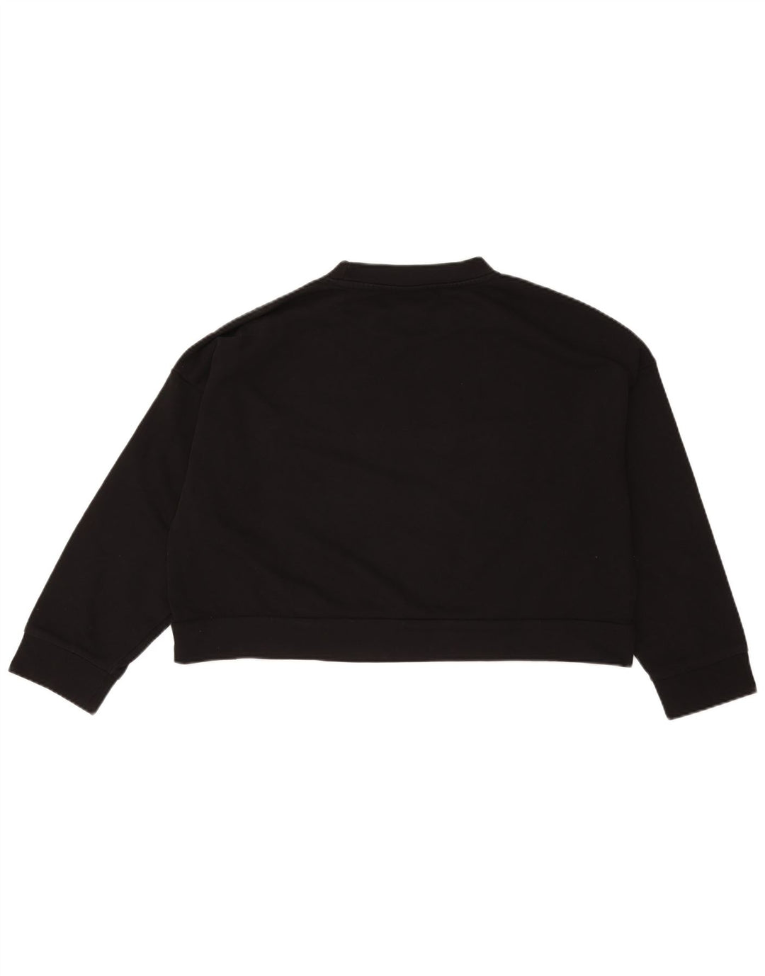 ELLESSE Womens Oversized Crop Graphic Sweatshirt Jumper UK 14 Medium Black