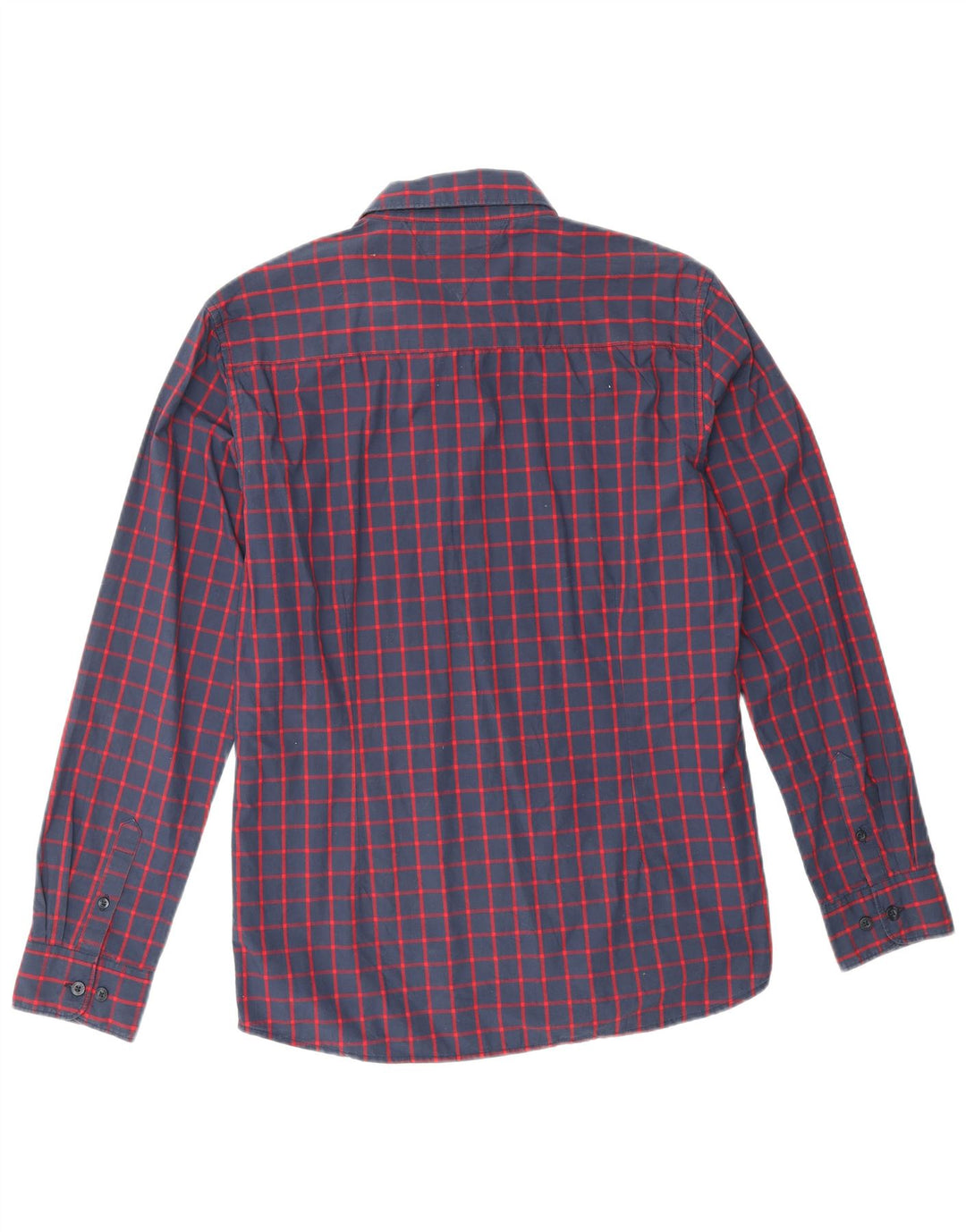 TOMMY HILFIGER Boys Shirt 15-16 Years Navy Blue Check Cotton
