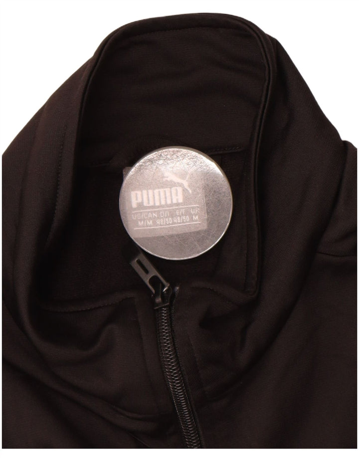 PUMA Mens Graphic Tracksuit Top Jacket Medium Black Polyester