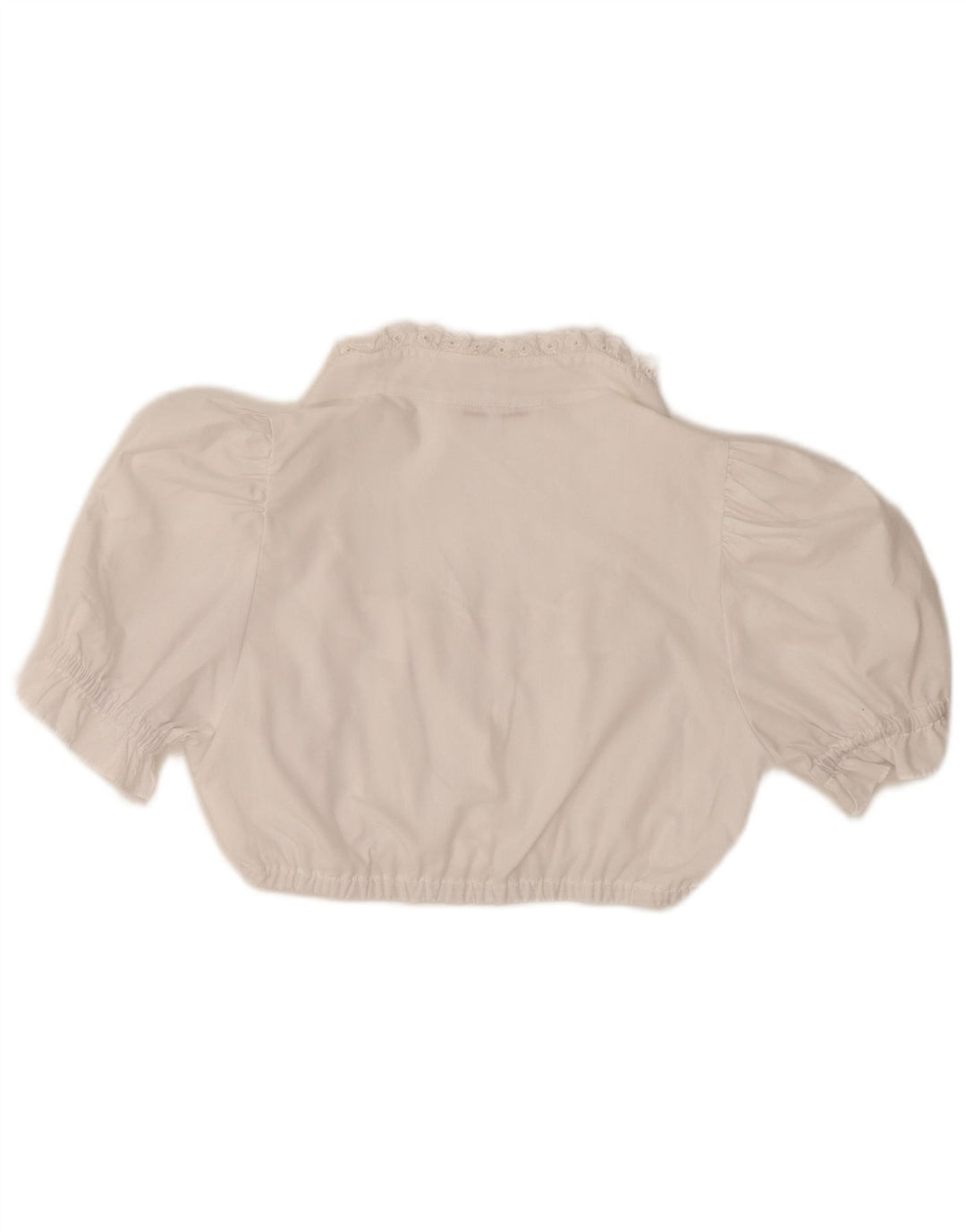 Country Womens Crop Short Sleeve Blouse Top EU 36 Small White Polyester