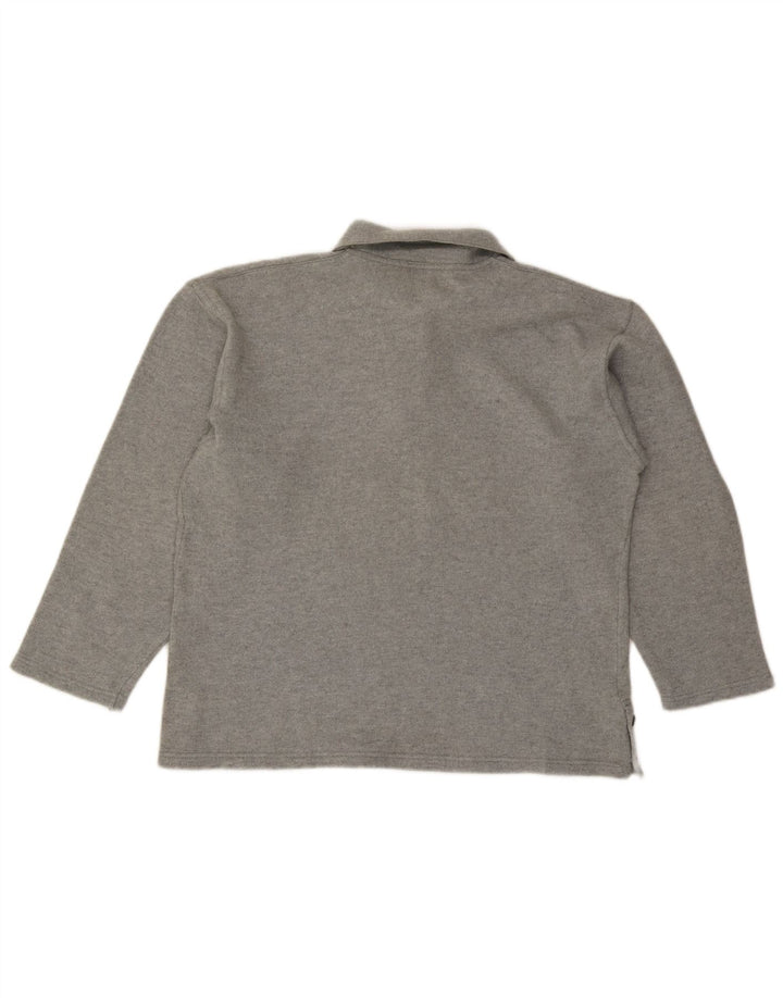 TRUSSARDI Womens Oversized Polo Neck Jumper Sweater IT 44 Medium Grey Wool