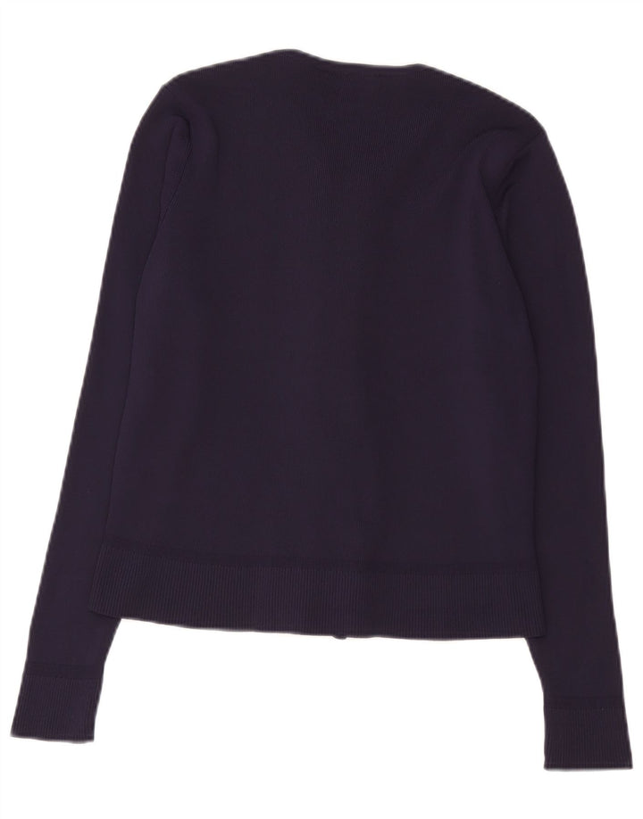 Marks & Spencer Womens Cardigan Sweater UK 14 Medium  Navy Blue Polyamide