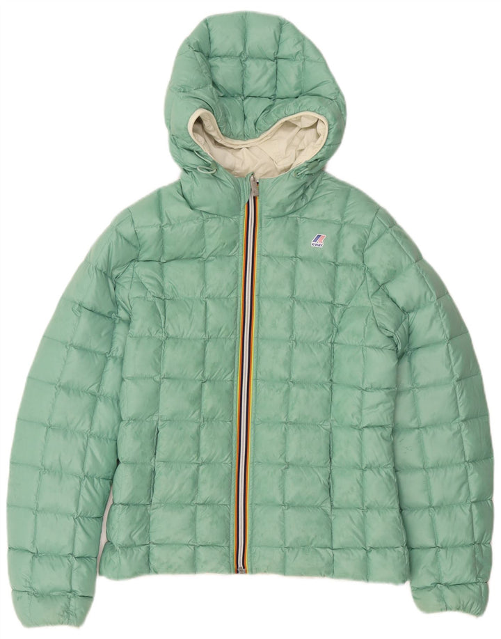 K-Way Girls Hooded Reversible Padded Jacket 11-12 Years Off White Polyamide