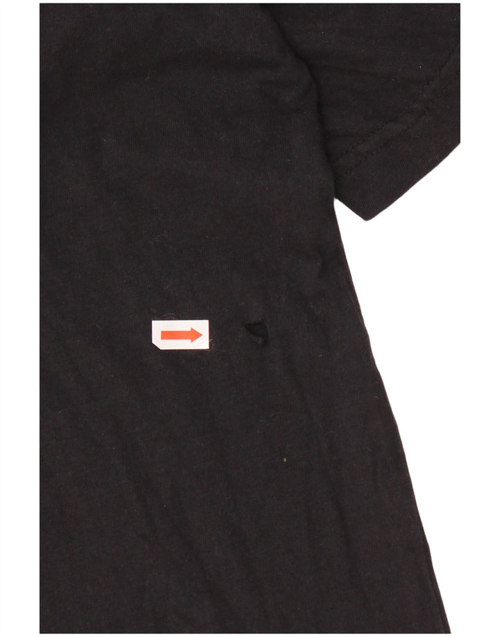 Champion Mens Graphic T-Shirt Top Large Black Cotton