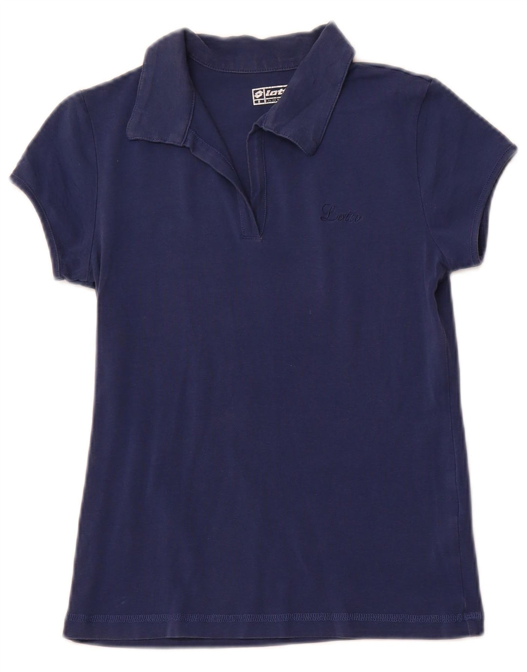 LOTTO Girls Polo Shirt 11-12 Years Small  Navy Blue Cotton