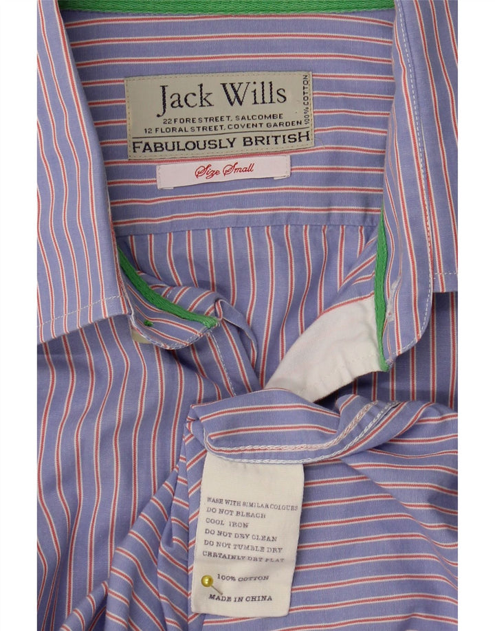 Jack Wills Mens Formal Shirt Small Blue Striped Cotton