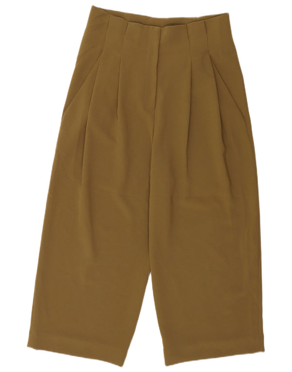 Cos Womens High Waist Pegged Cropped Trousers EU 42 Large W32 L24 Khaki